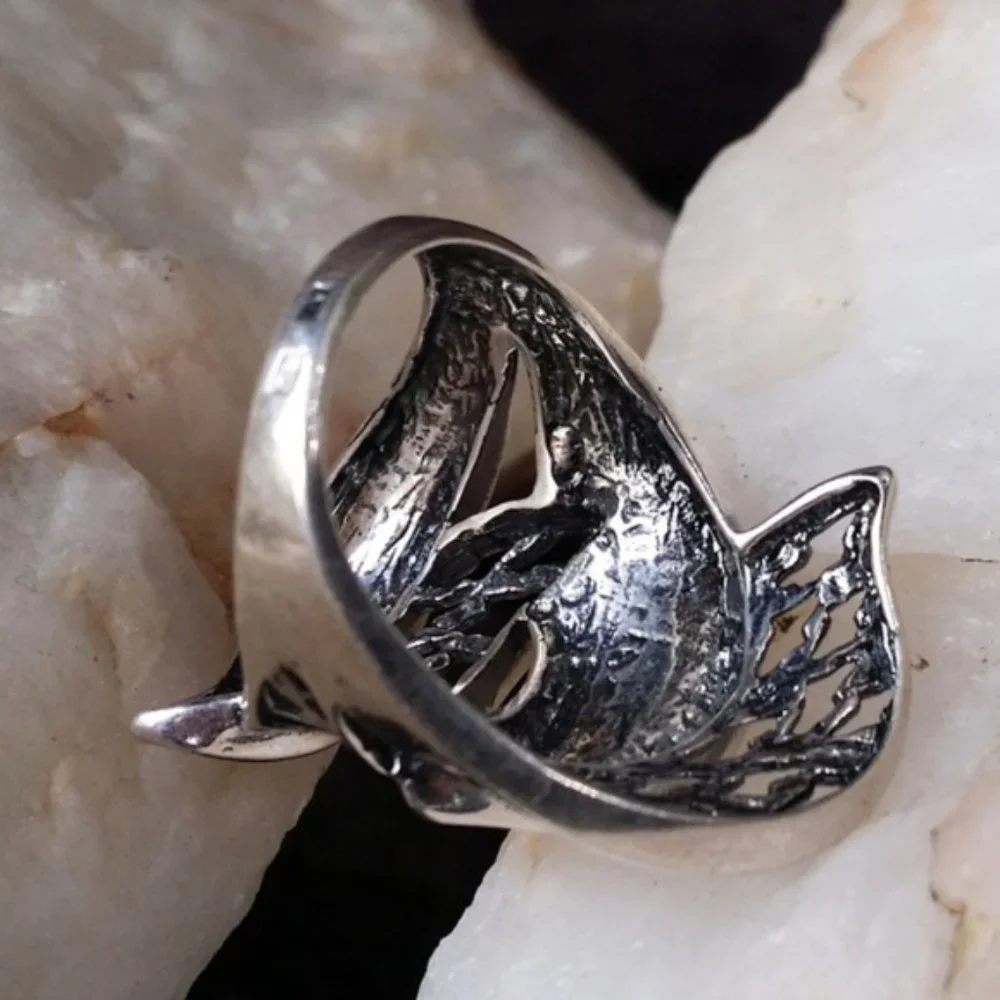 Solid Sterling Silver 925 Ring Statement PIXI Designer Contemporary Jewelry